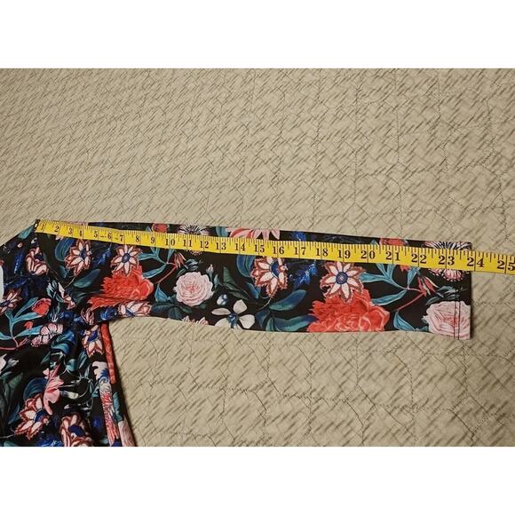 Project Runway Long Sleeve Dress Floral Midi Fitted BodyCon Black L - Picture 7 of 7